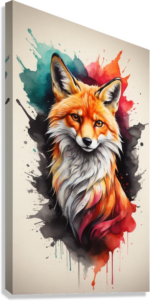 powerful colorful fox Canvas Print