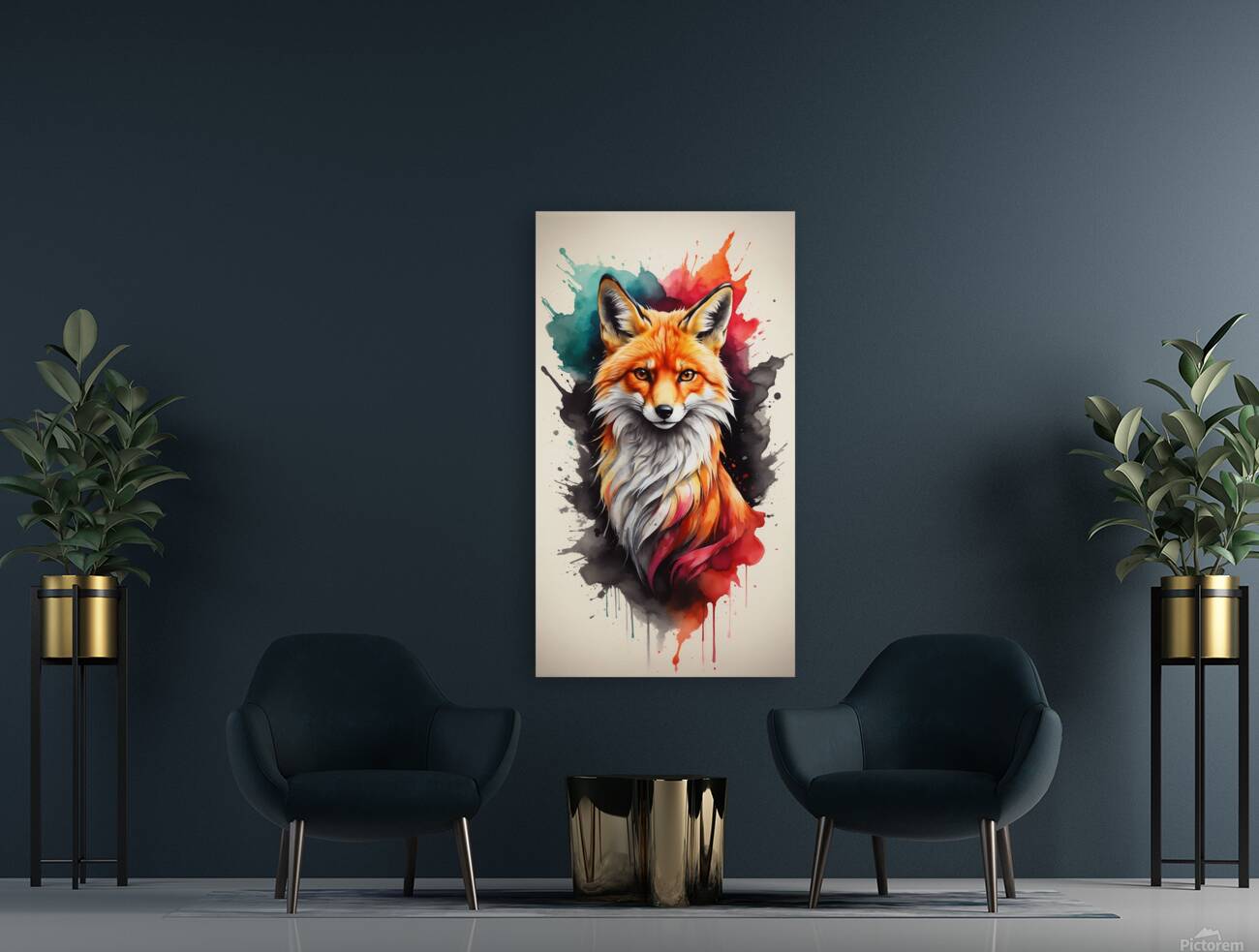 powerful colorful fox Reproduction