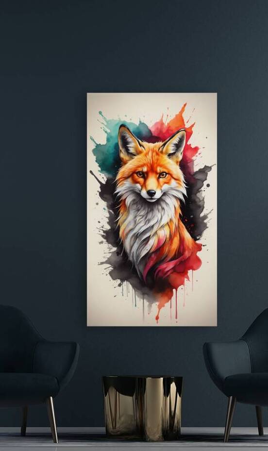 powerful colorful fox by Angham