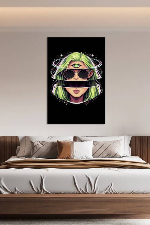 Psychedelic Cosmic Third Eye Girl – Surreal Sci-Fi Aesthetic by An W