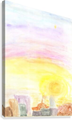 Sunset over the city Canvas Print