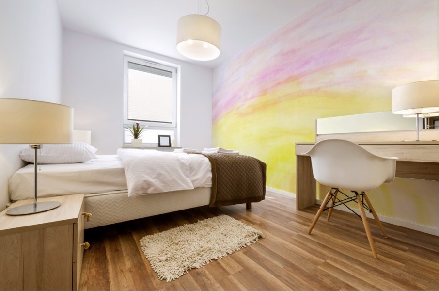 Sunset over the city Mural print