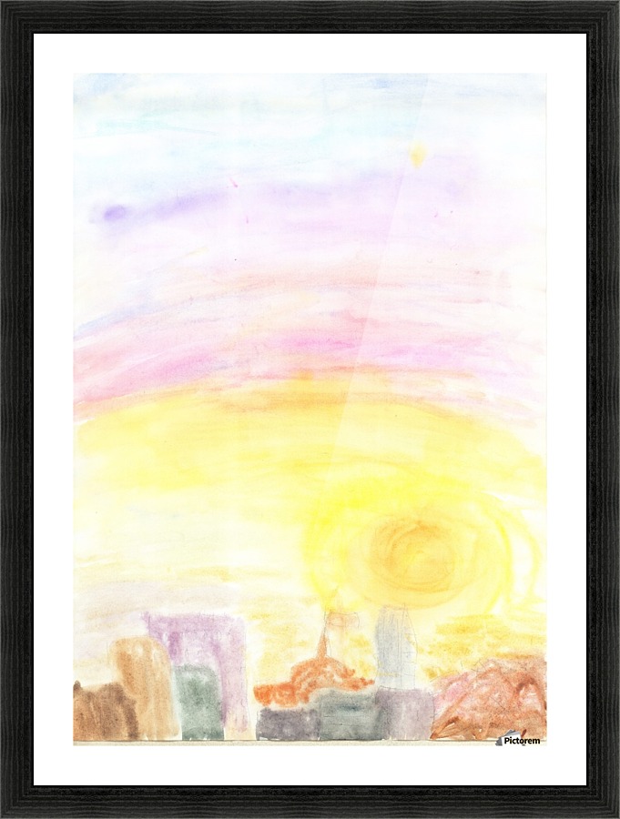 Sunset over the city Picture Frame print