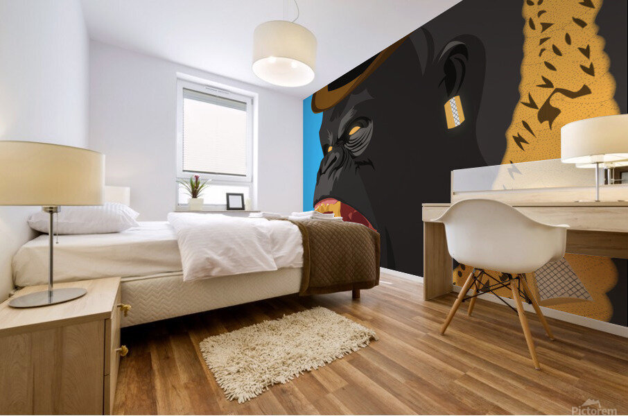 Gorilla gangster Mural print