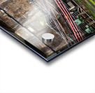 London Tube station with electrical conduits wiring and stairway Acrylic print