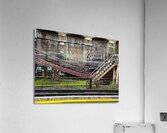 London Tube station with electrical conduits wiring and stairway Acrylic Print