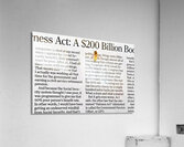 Bee on newspaper text Acrylic Print