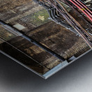 London Tube station with electrical conduits wiring and stairway Metal print