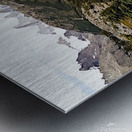 Fitz Roy Massif and Glacier Piedras Blancas behind explorers Metal print