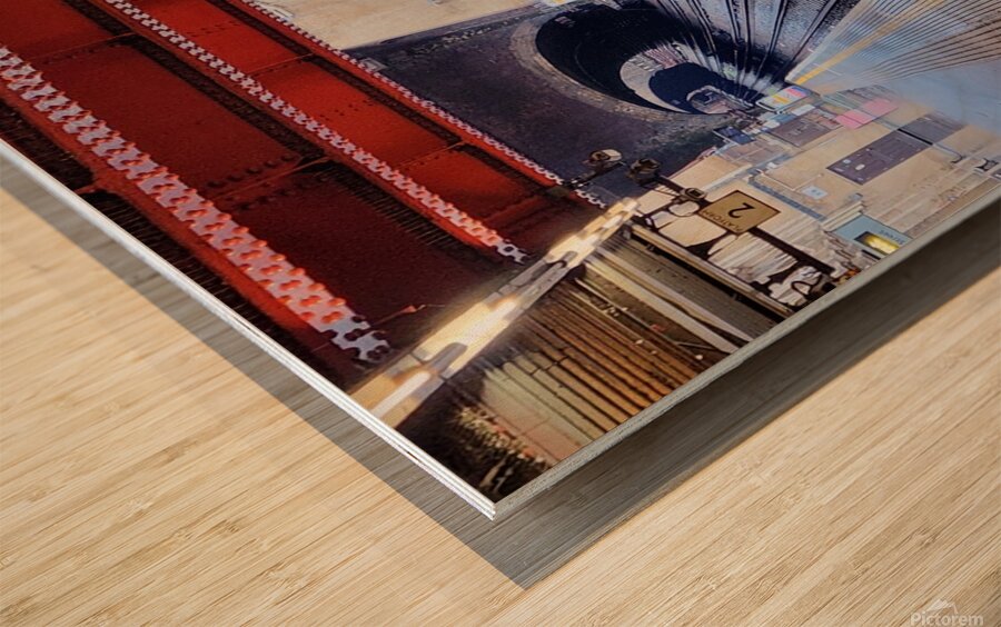 London Tube station tunnel with multiple tracks Wood print