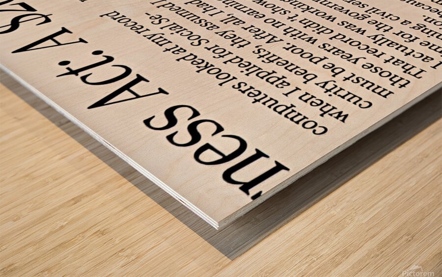 Bee on newspaper text Wood print