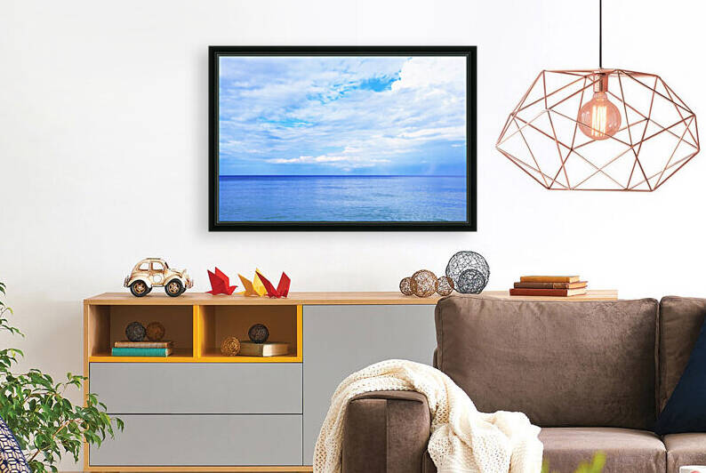 Seascape Blue Sky with Clouds by Kikkia Jackson