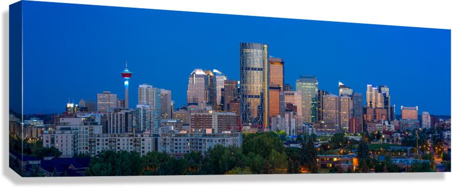 Calgary Lights Skyline Canvas Print