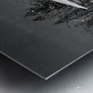 Winter Log Building Metal print