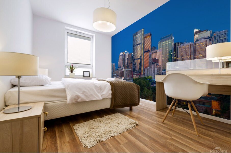 Calgary Lights Skyline Mural print
