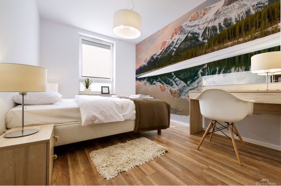 Canmore Mountain Reflection Mural print