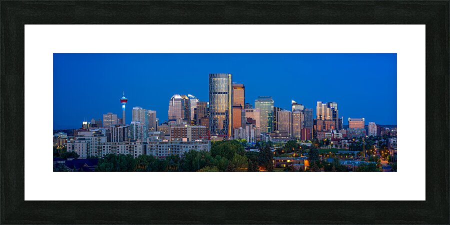 Calgary Lights Skyline Picture Frame print