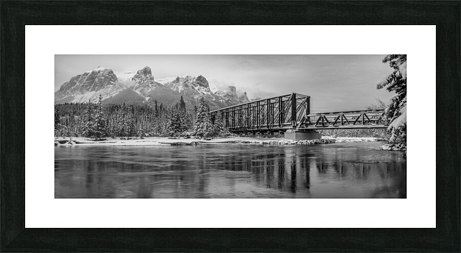 Winter Rail Bridge Picture Frame print
