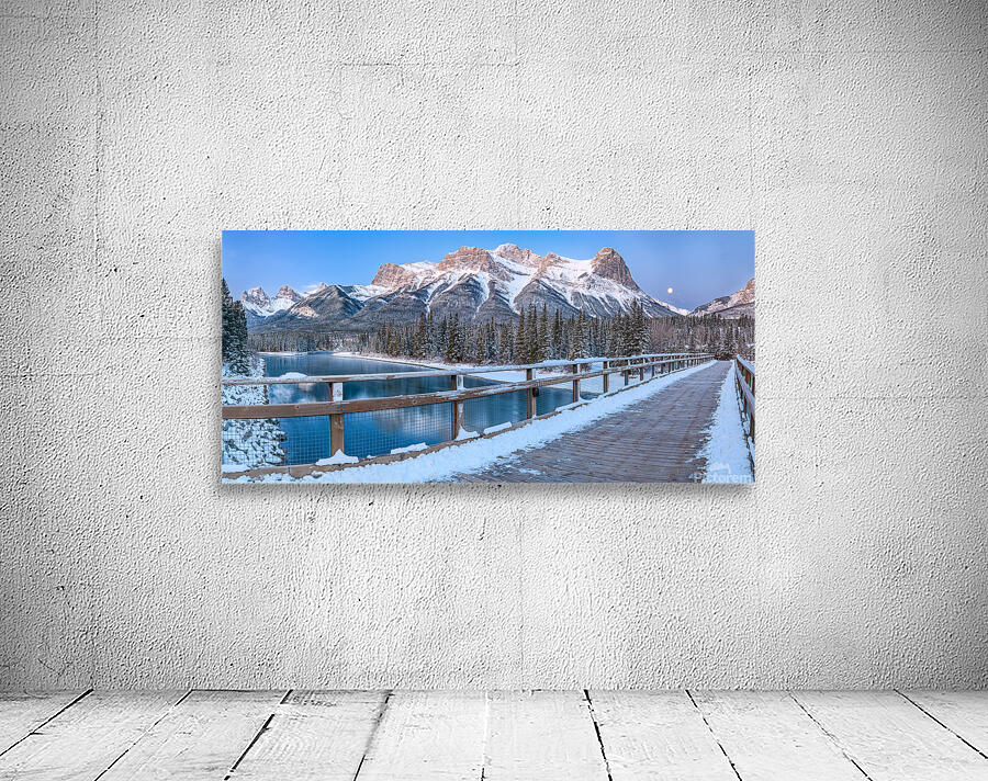 Bow River Fresh Snow and Moon Wall Preview