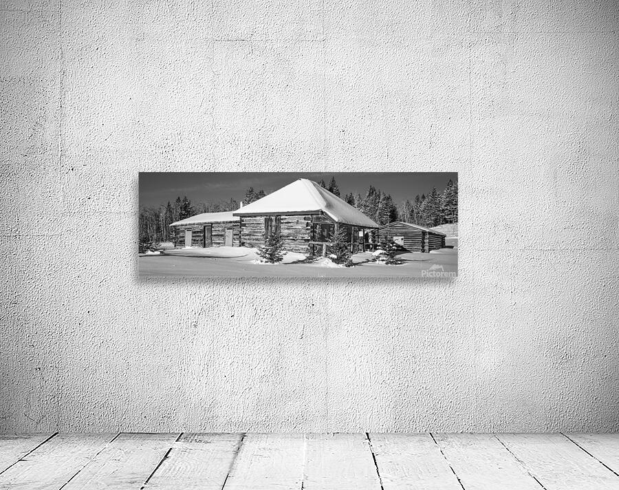 Winter Log Building Wall Preview