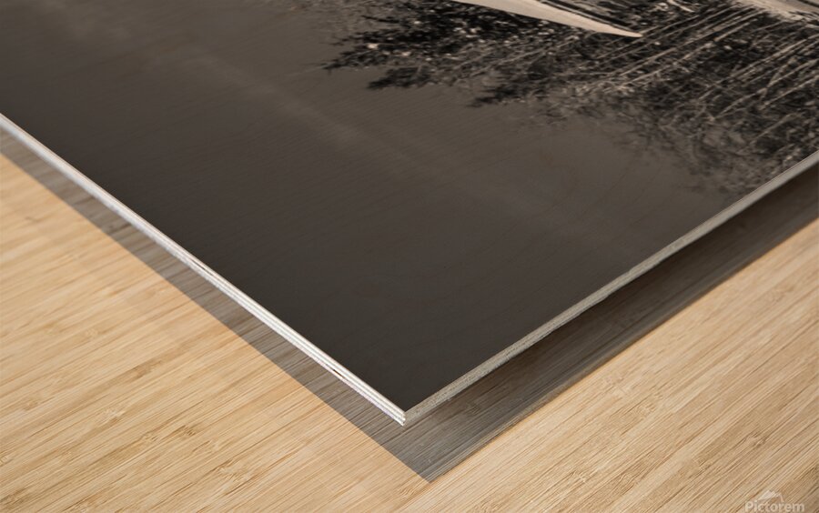 Winter Log Building Wood print