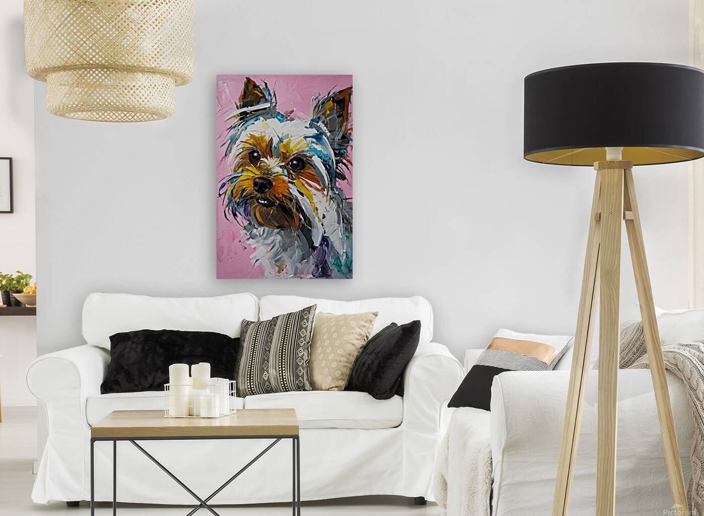 Yorkshire Terrier Portrait with Bold Expressionist Style Reproduction