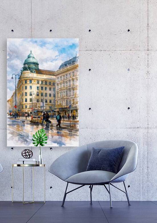 Hotel Sacher Albertinaplatz Vienna - Watercolor Painting by Marian Voicu