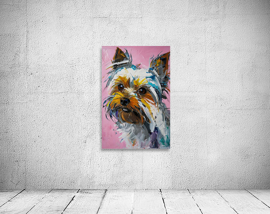 Yorkshire Terrier Portrait with Bold Expressionist Style Wall Preview