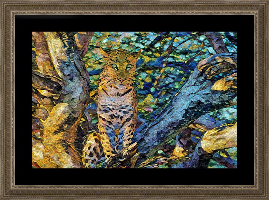 Leopard Portrait Picture Frame print