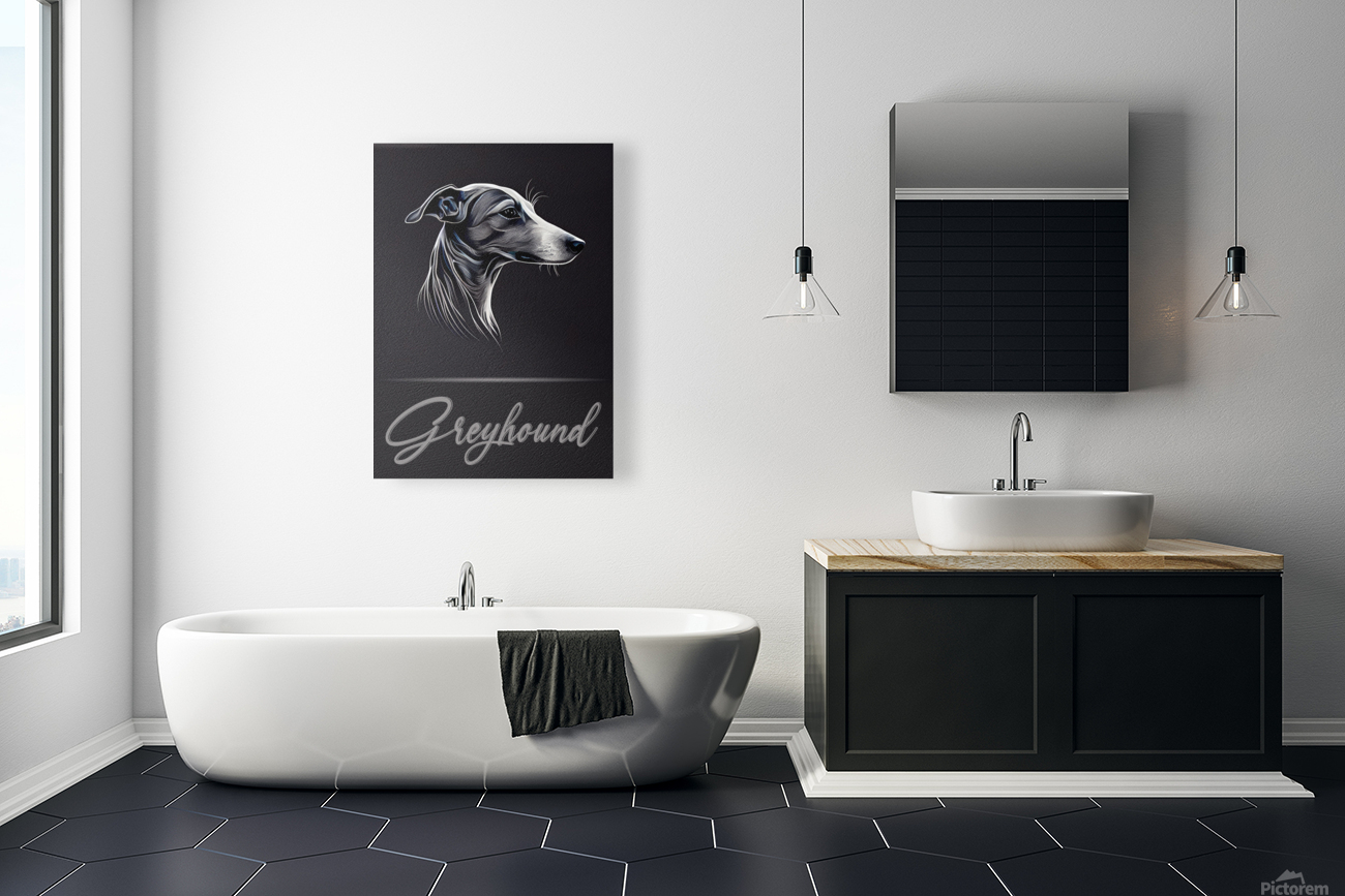 Greyhound Portrait Reproduction