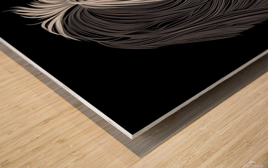 Bearded Collie Portrait Wood print