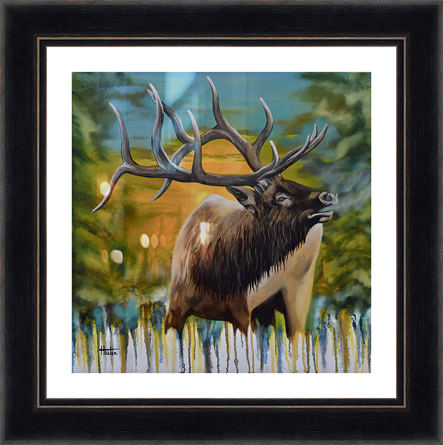 Bugling Elk Picture Frame print
