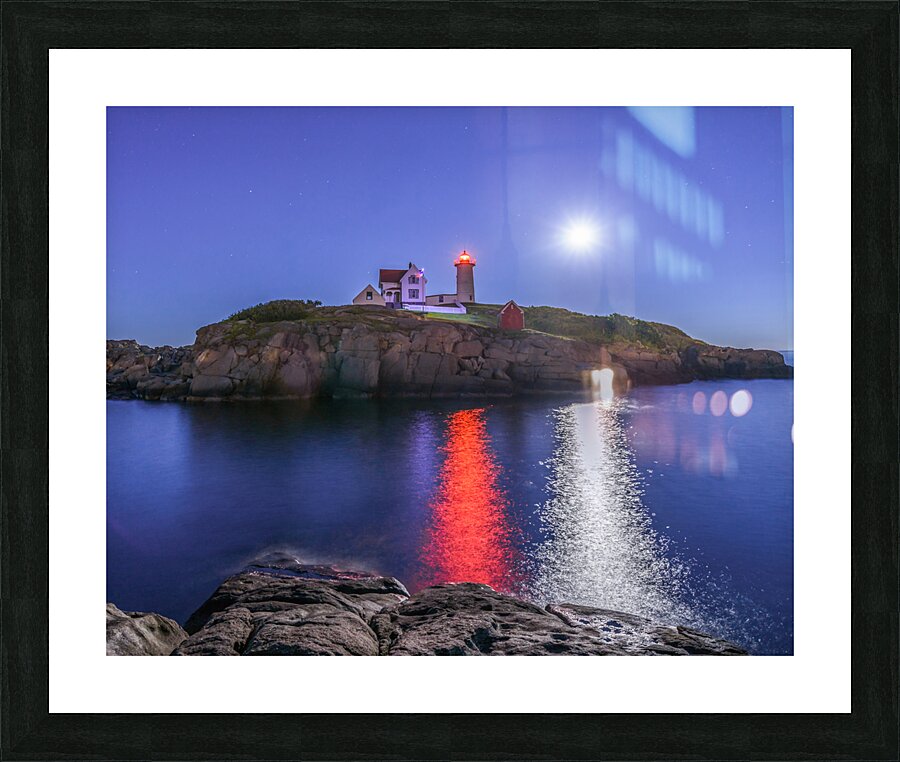 Nubble Lighthouse Picture Frame print