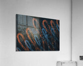 Linen and Loops Orange and Navy Blue Acrylic Print