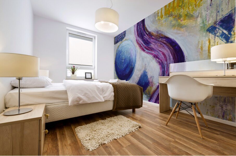 Different World Balance with Pink Mural print