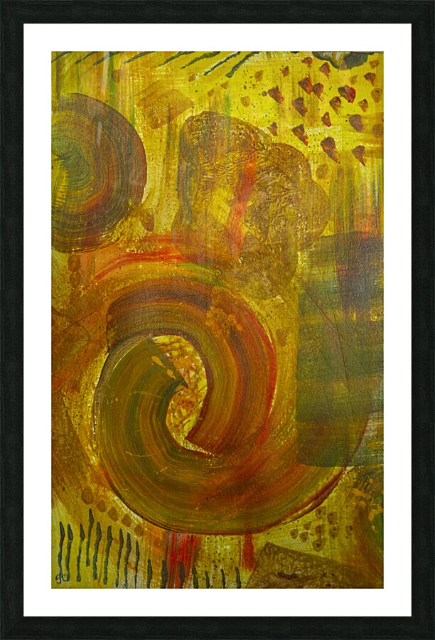 CONTENTMENT Abstract in Warm Yellow and Red   20240315 Picture Frame print