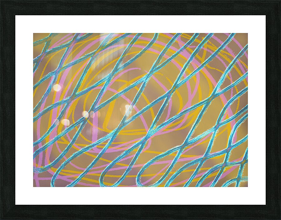 Blue Twist with Gold  Picture Frame print