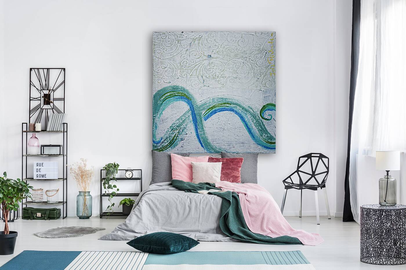 Abstract White and Blue 4 Reproduction