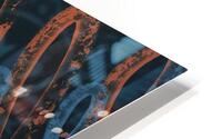 Linen and Loops Orange and Navy Blue HD Metal print