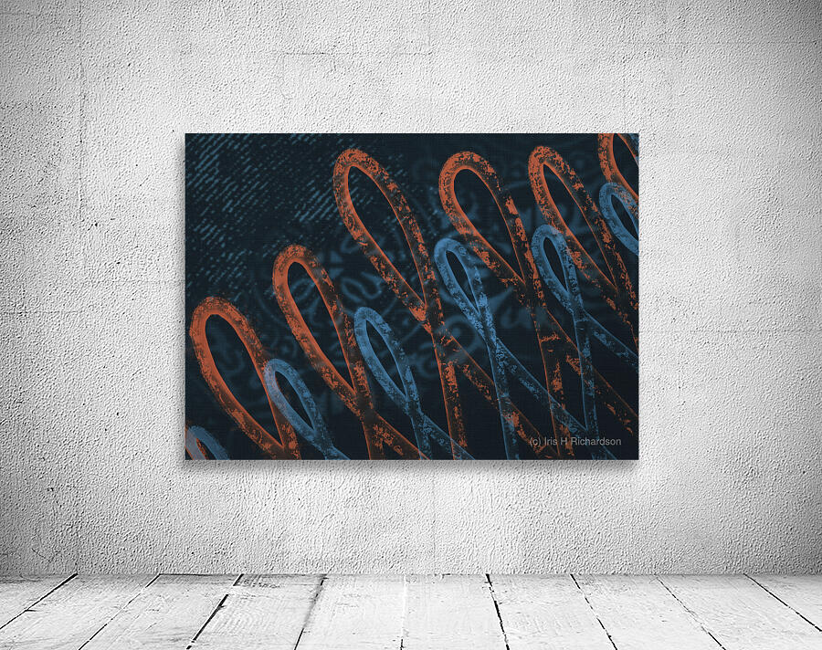 Linen and Loops Orange and Navy Blue Wall Preview