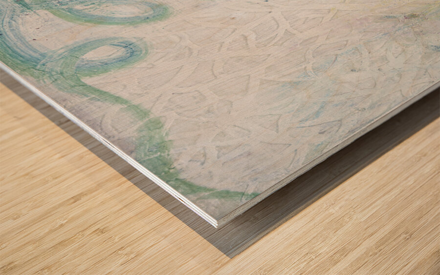 Abstract White and Blue 1 Wood print