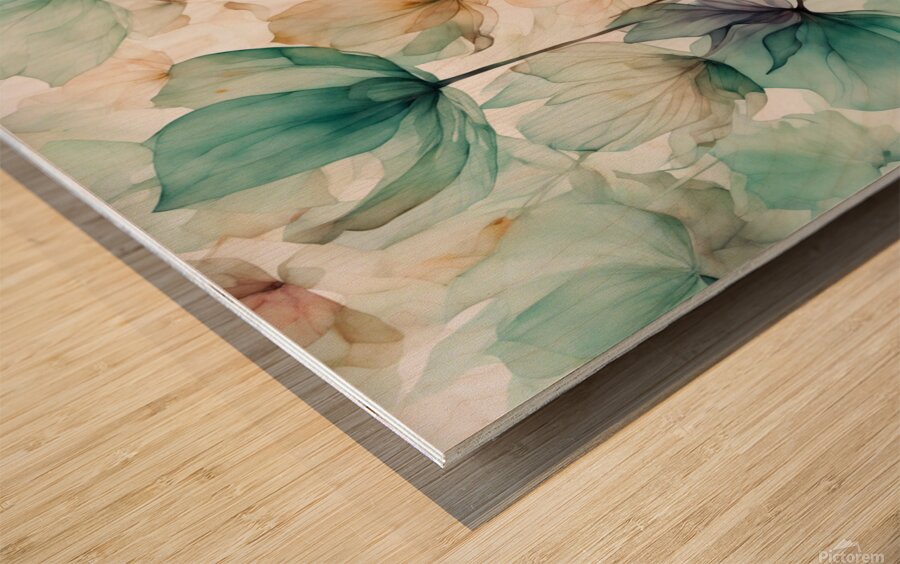  A stunning watercolor illustration featurin Wood print