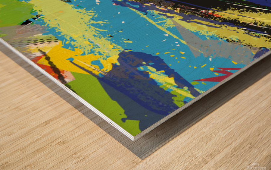 Abstractionwave 008-22 Wood print