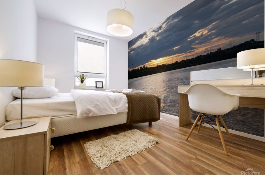 Sunset on The Charles River Mural print