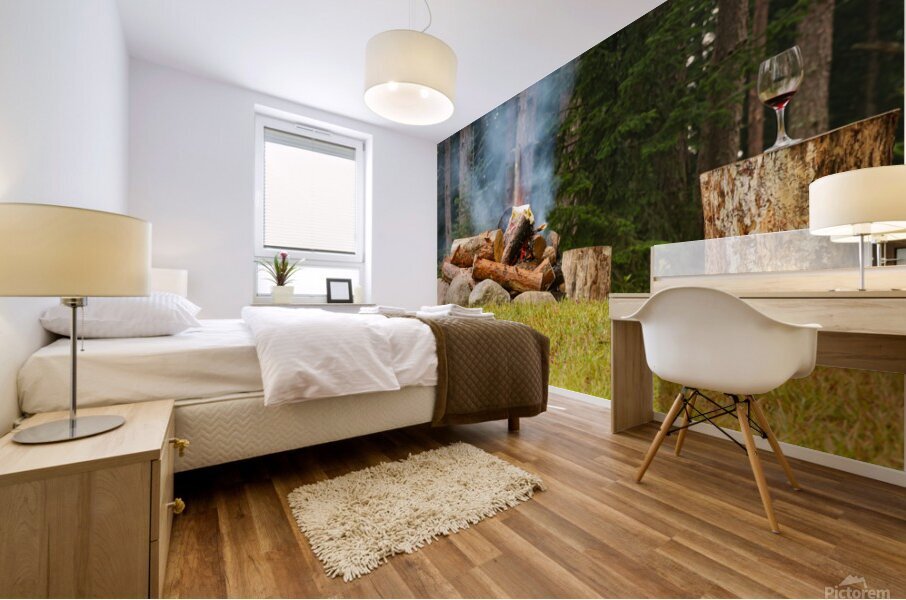 Fireside Wine Mural print