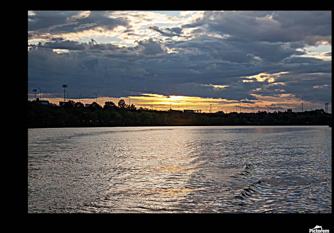 Sunset on The Charles River Reproduction