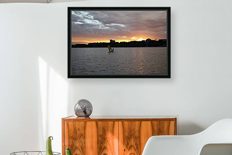 Sunset Sailboarding on the Charles River by Five14Photography