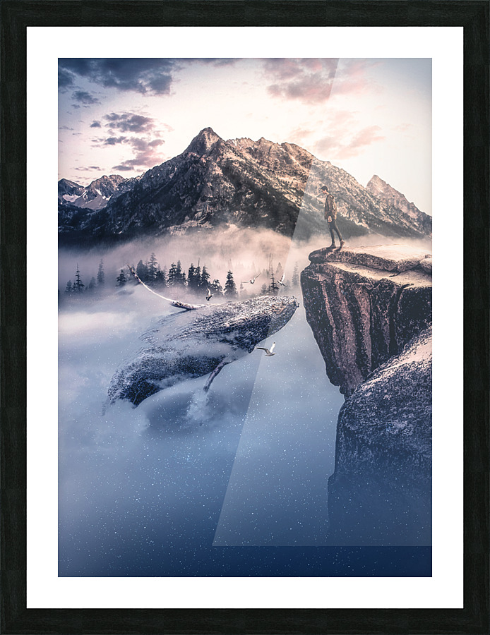 Mountain Whale Picture Frame Printing