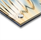 Reflections of electricity pylon at sunset in gentle river rippl Acrylic print