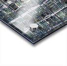 Reflections of condominium tower in windows of apartment buildin Acrylic print